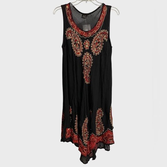 NWT S.R. Summer Bohemian Dress Sundress Women's One Size Boho Flowy Beachy - Picture 2 of 14